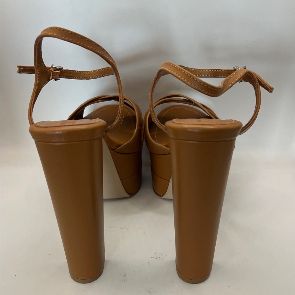 Schutz Elegant Tan Platform Sandals size 9 NWOB - Picture 2 of 6